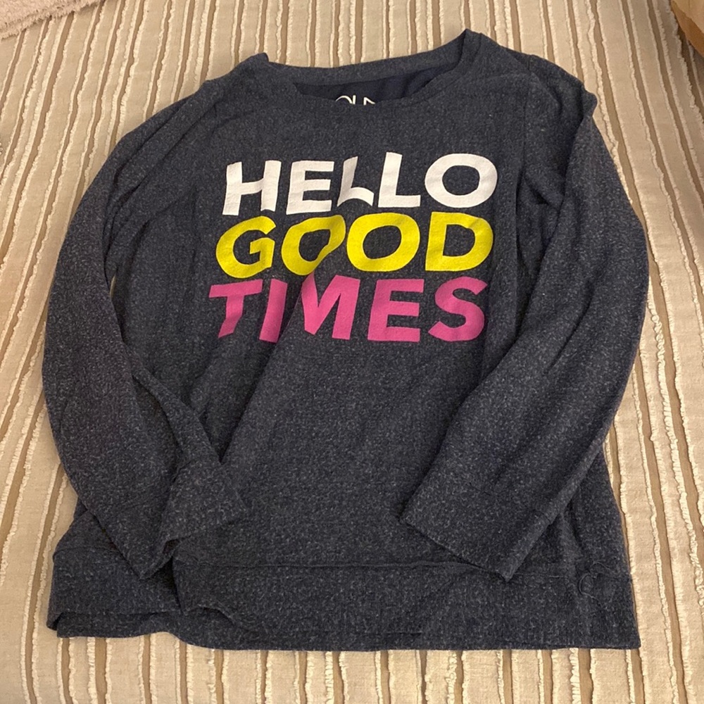 Navy grey colored sweatshirt very lightweight soft Chaser brand size large